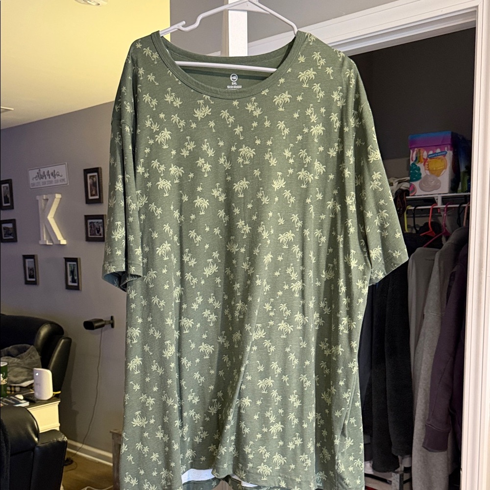 Men’s XXXL HB Olive Palm Print Men's Tee